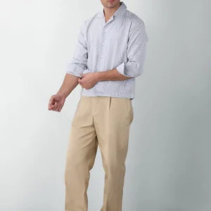 Men's Light Grey Textured Boxy Fit Casual Shirt