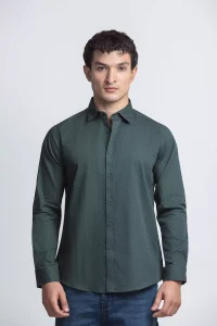 Emerald Micro Print Premium Casual Shirt
