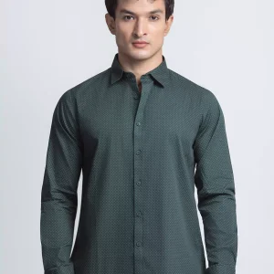 Emerald Micro Print Premium Casual Shirt