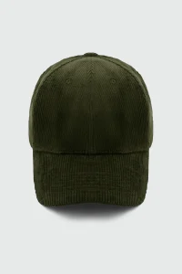 Dark Olive Green Corduroy Baseball Cap – Adjustable Casual Unisex Hat