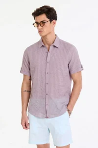 Blush Textured Summer Casual Shirt