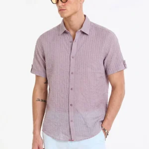 Blush Textured Summer Casual Shirt
