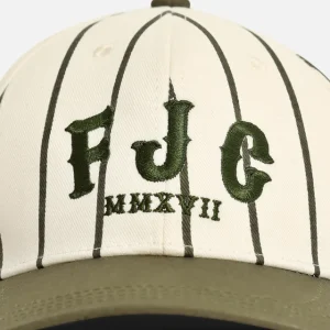 RJR Striped White & Olive Premium Cap