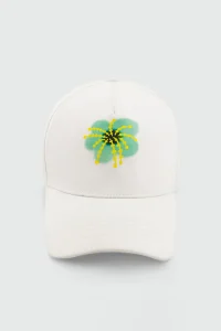 White Premium Cap – Floral Edition