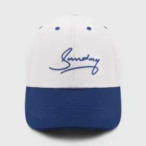 White & Royal Blue Embroidered Cap – Adjustable Unisex Sports Hat